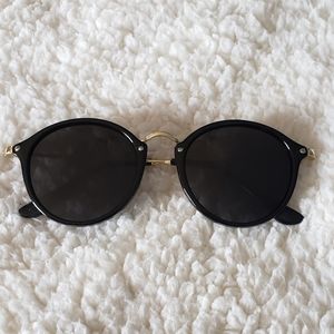 SHEIN Black, round frame sunglasses